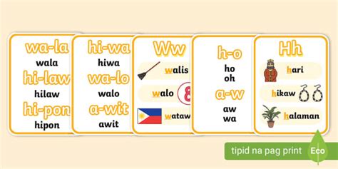 Marungko Approach flash cards (h at w) .